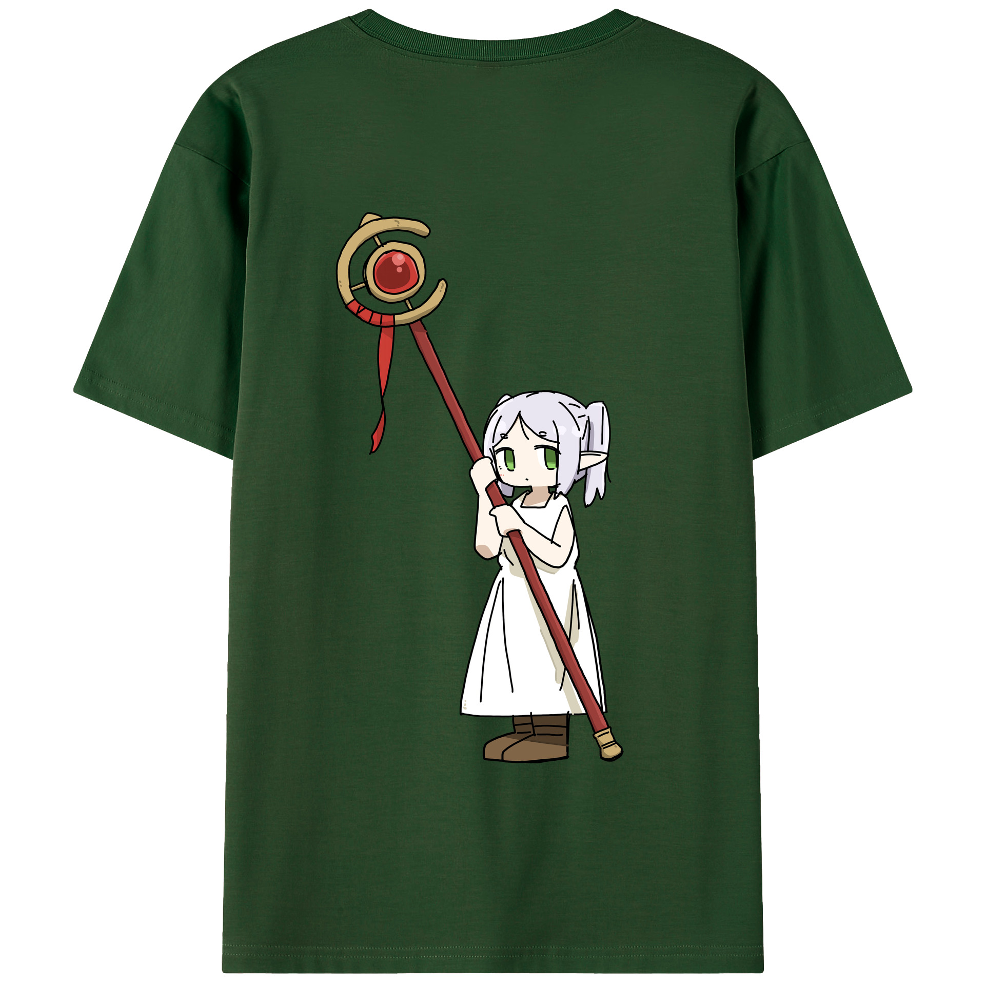 （画像用） 葬送のフリーレン Frieren 綿100％半袖Tシャツ（背面プリント）